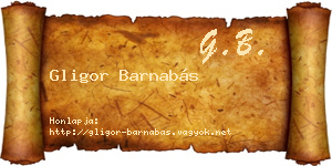 Gligor Barnabás névjegykártya